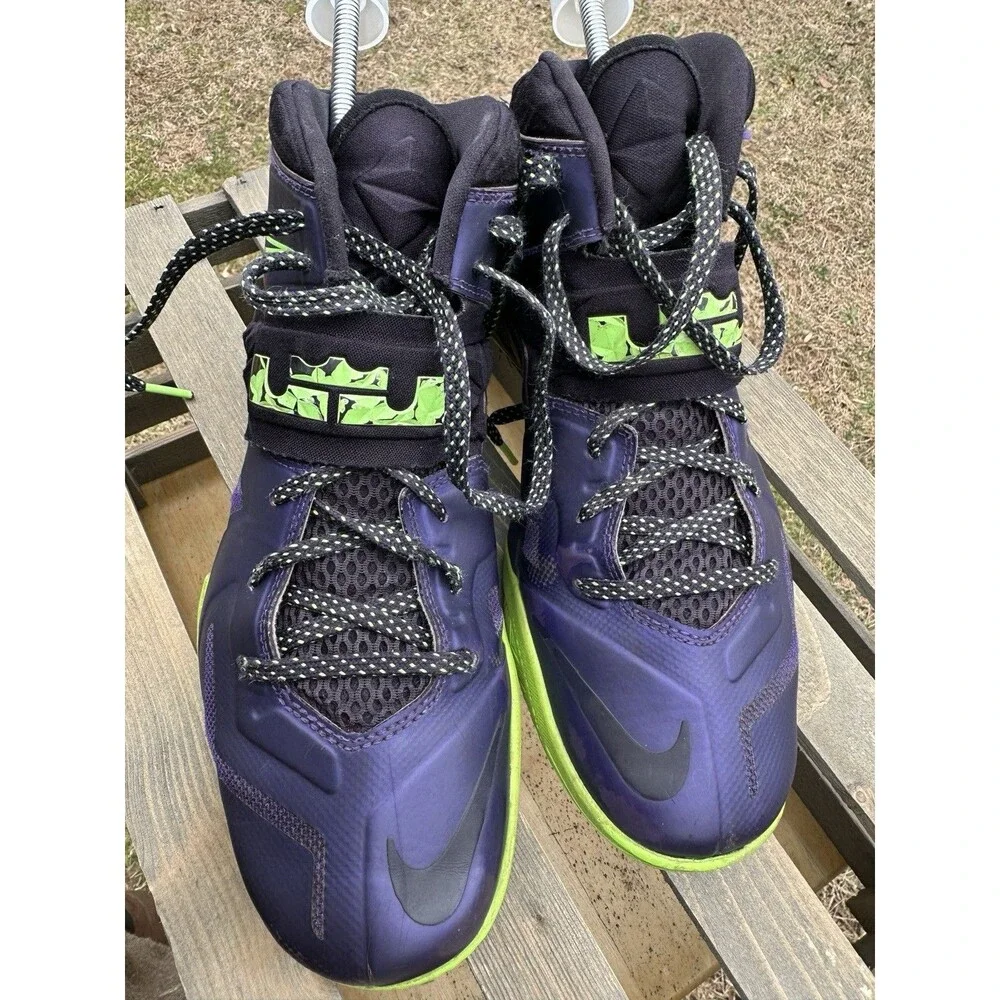 Nike Lebron Zoom Soldier 7 VII Mens Size 10 Basketball Court Purple Green Lime